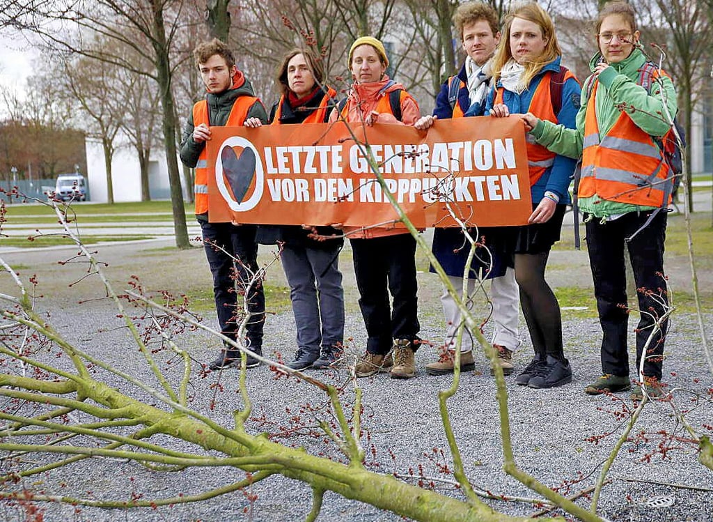 Nicht gut für das Klima: Wieder ein Baum weniger. Hier haben die Protestierer selbst gesägt...