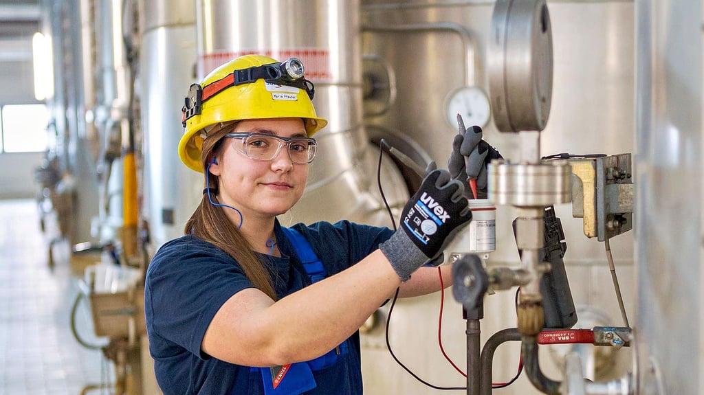 Maria Pfauter hat bei Südzucker Elektriker gelernt und arbeitet gern in der Zeitzer Zuckerfabrik.