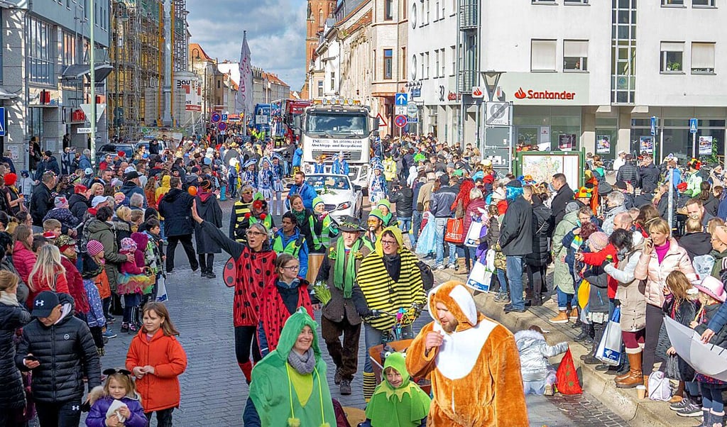 Karnevalsumzug durch die Dessauer Innenstadt.