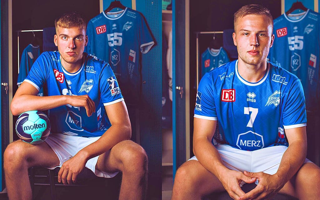 Malvin Haeske (l.) und Carl-Phillip Haake vom Dessau-Roßlauer HV unterstützen die Magdeburger Youngsters in der 3. Liga.
