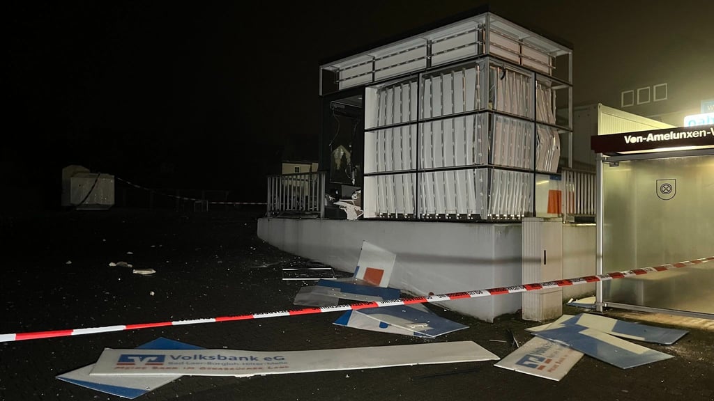 Ein gesprengter Geldautomat in Melle im Landkreis Osnabrück.