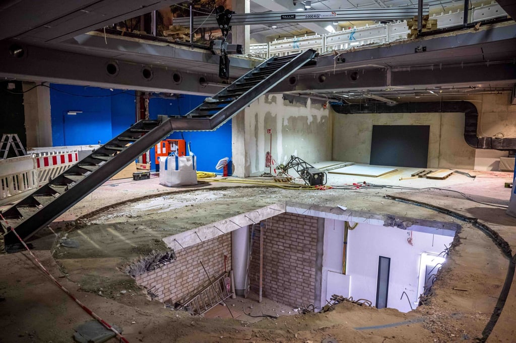 Die Baustelle für die kommende Ausstellung "Wetterextreme" im Klimahaus Bremerhaven, die ab 2024 zu sehen sein wird.