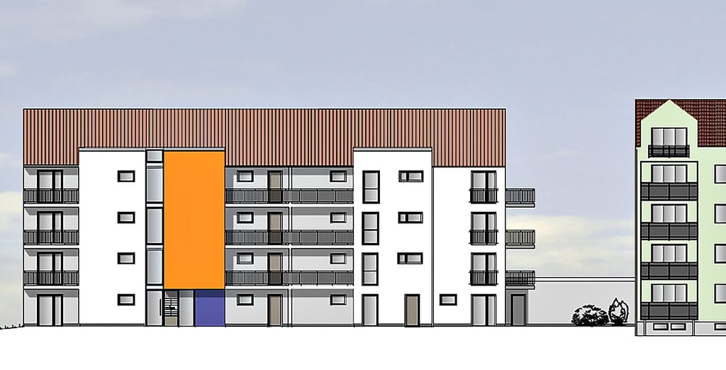 Geplante Ansicht des neuen Wohnblocks