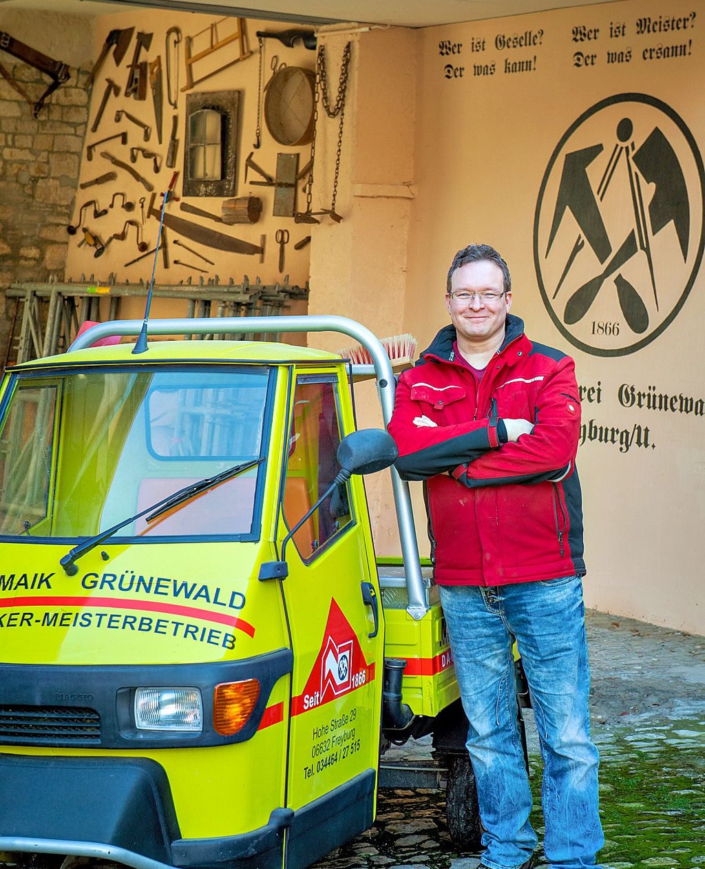 Dachdeckermeister Maik Grünewald führt in der sechsten Generation den Familienbetrieb, der seit 157 Jahren besteht.