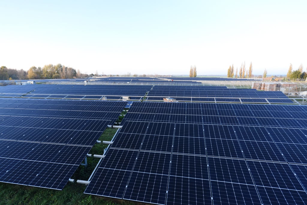Blick auf seinen Solarpark.
