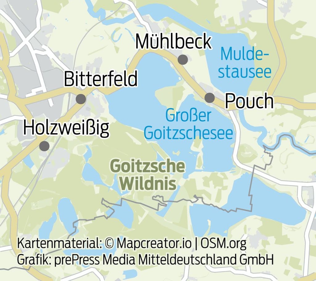 Die Seenlandschaft bei Bitterfeld.