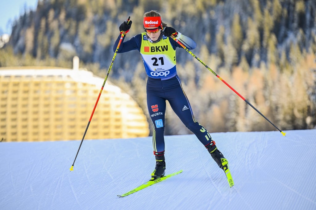 Katharina Hennig aus Deutschland in Aktion - sie fühlt für russische Sportler, sagt aber auch: „An der Kriegssituation hat sich nichts geändert.“