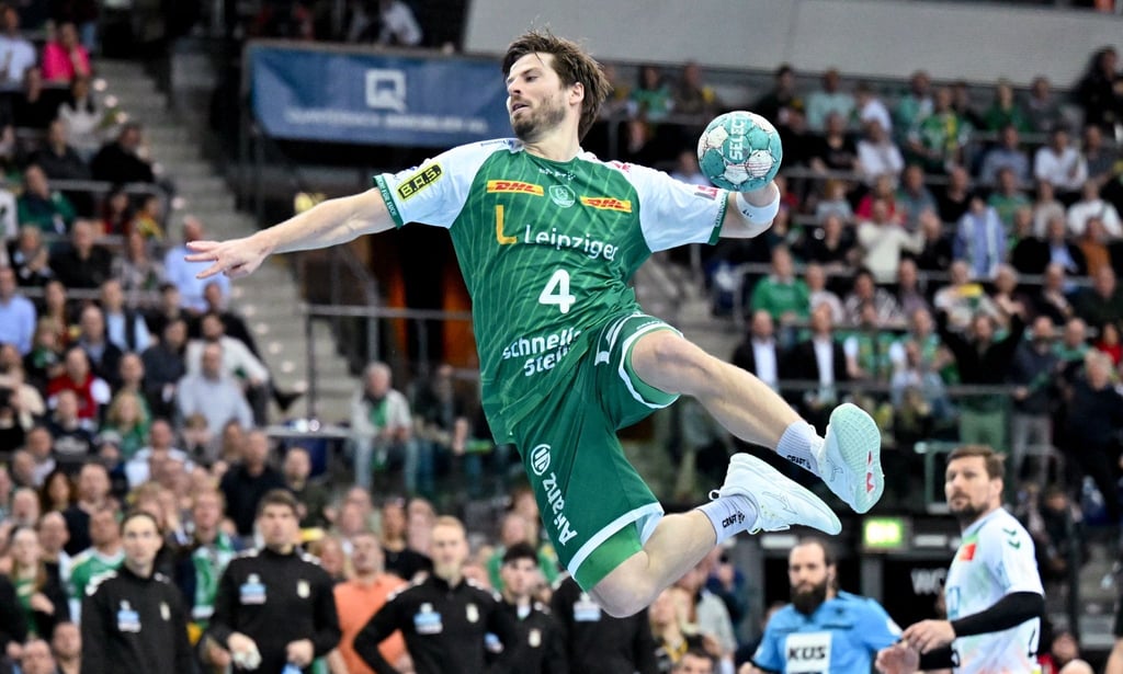 Leipzigs Patrick Wiesmach trifft völlig frei.