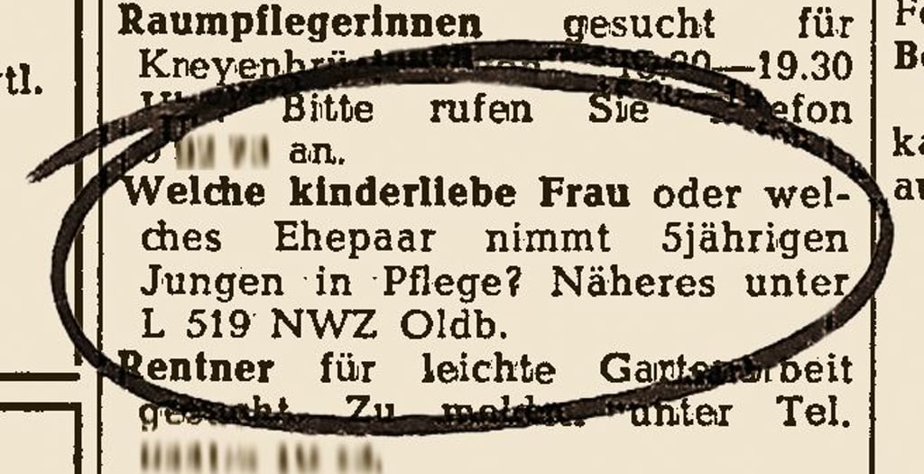 Die Annonce, über die Ralf Lengen eine neue Familie fand.