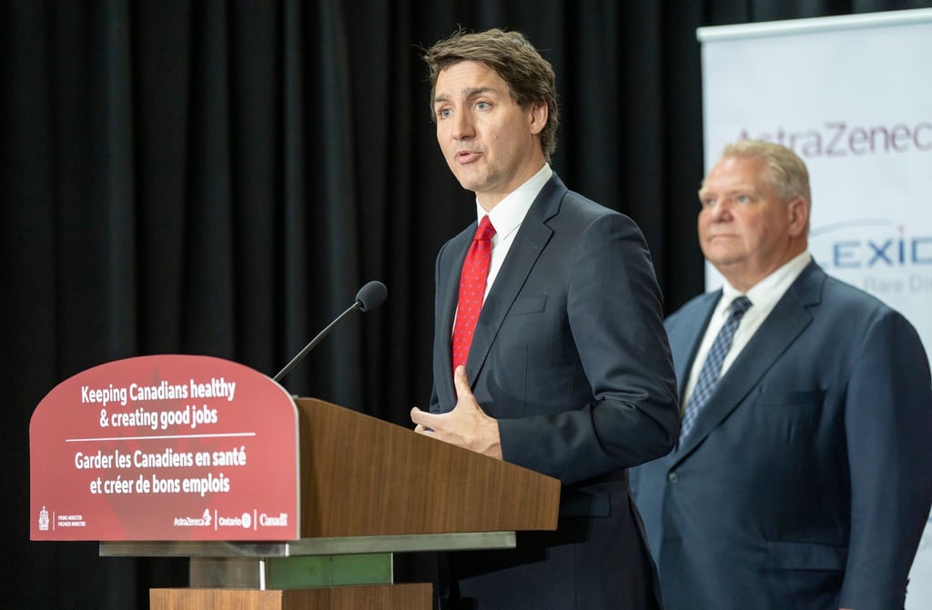 Justin Trudeau, Premierminister von Kanada, beantwortet Fragen nach der Ankündigung, dass die Social-Media-App Tiktok nicht mehr auf von der Regierung herausgegebenen Smartphones verwendet werden darf.