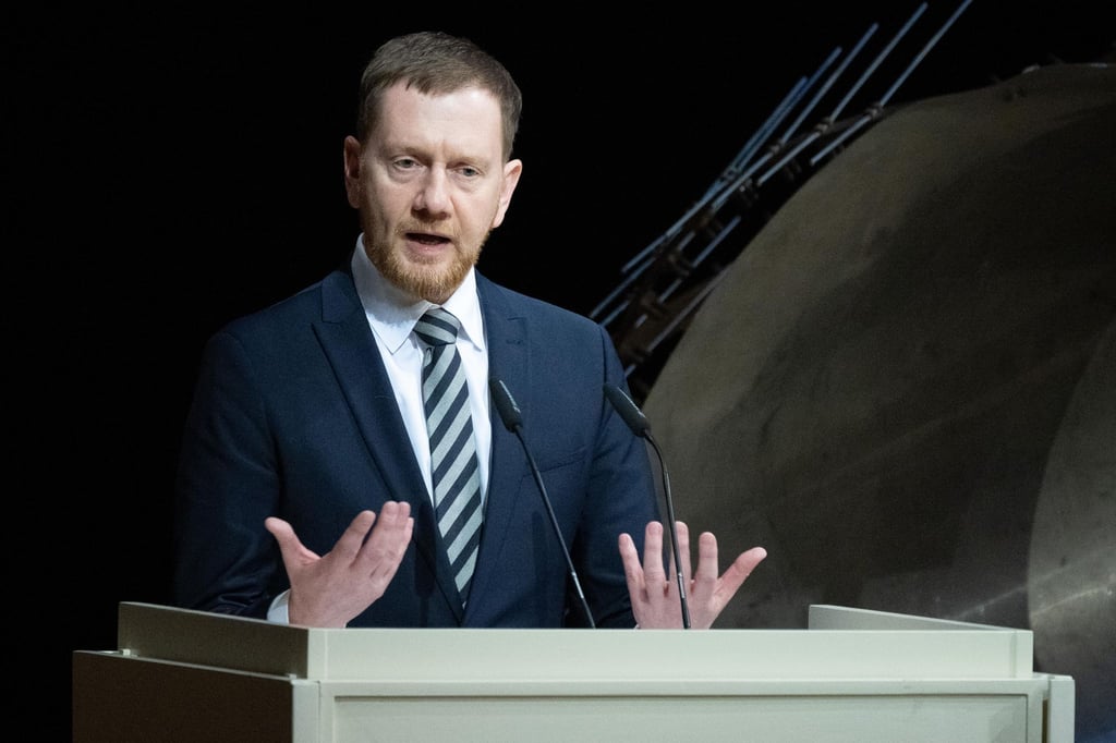 Michael Kretschmer (CDU), Ministerpräsident von Sachsen, spricht.
