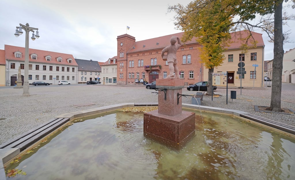 Der Marktplatz von Zörbig: Die Stadt wird gefilmt.