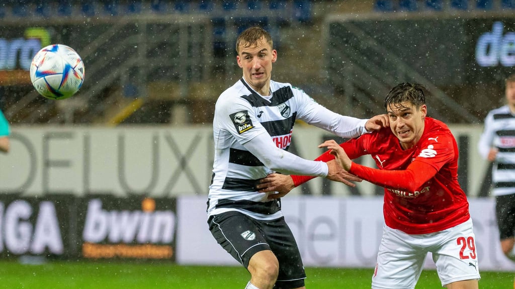 HFC-Stürmer Andor Bolyki zeigt gegen Verl vollen Einsatz.