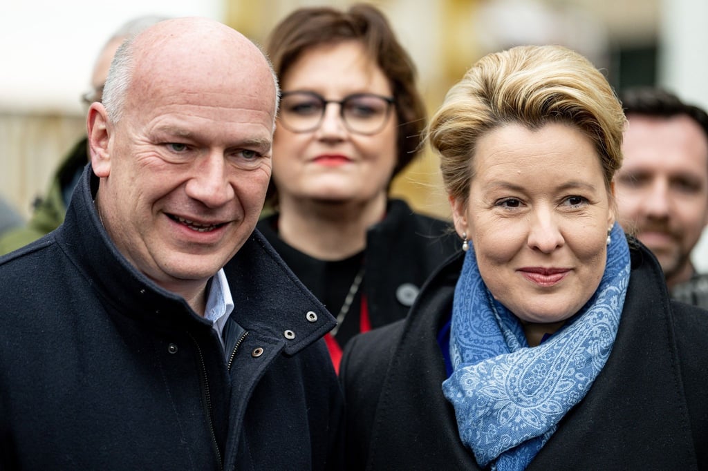 Berlins Regierende Bürgermeisterin Franziska Giffey (SPD, r) und ihr möglicher Nachfolger: Kai Wegner (CDU).