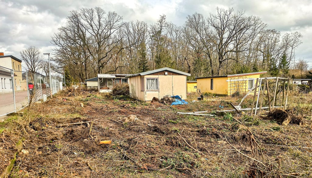 Der südliche Teil des Parkwegs in Heyrothsberge wird zurzeit beräumt.