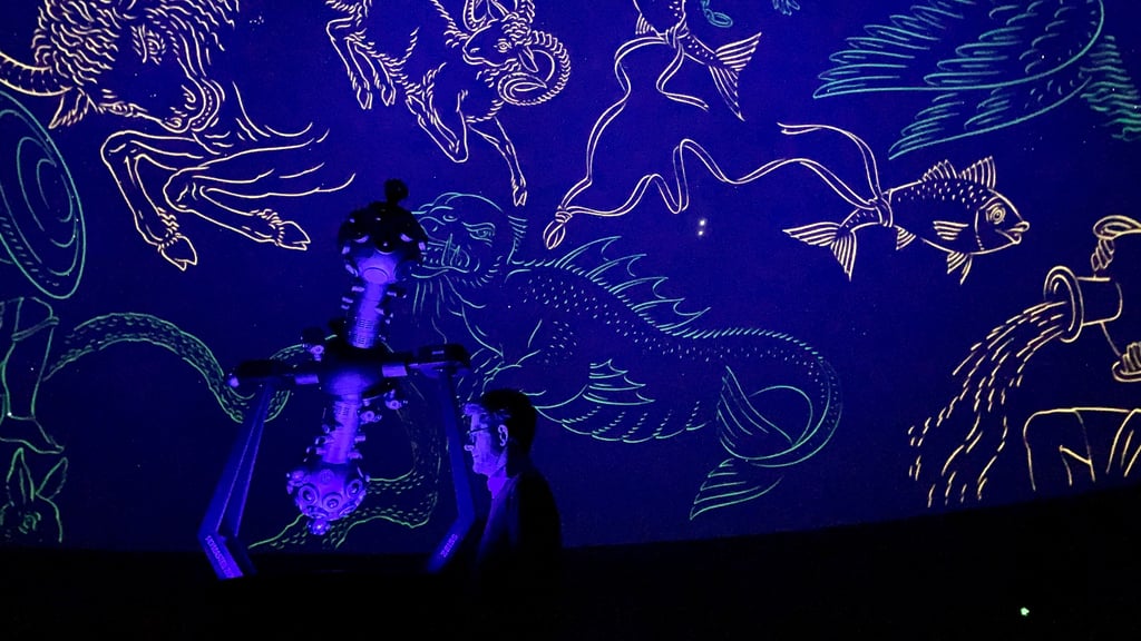 Herzstück des neuen Planetariums in Halle ist der Sternensaal. Der Projektor von Zeiss aus Jena kann den kompletten Sternenhimmel abbilden. Hochleistungsvideoprojektoren ermöglichen zudem dreidimensionale Visualisierungen ohne 3D-Brille