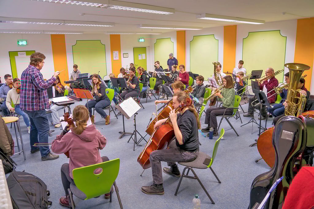 Die Junge Philharmonie Mansfeld-Südharz probte im Musikhaus der Jugendherberge Wernigerode.