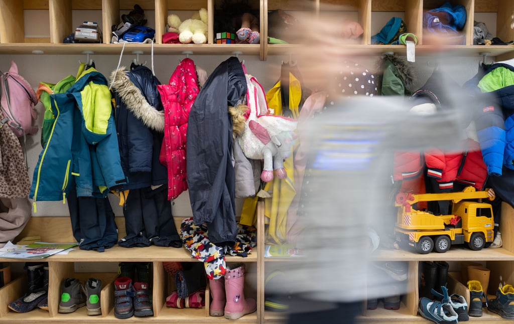 Blick in die Garderobe einer Kita
