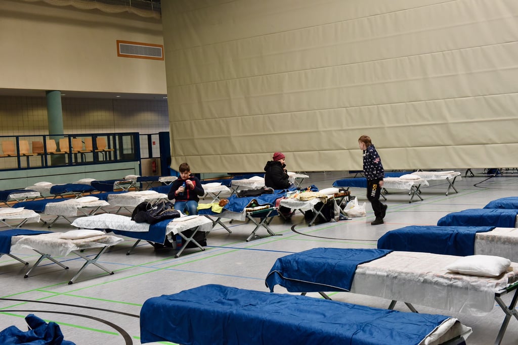 Symbolfoto - Glück-Auf-Halle in Eisleben war vorübergehend Unterkunft für ukrainische Flüchtlinge.