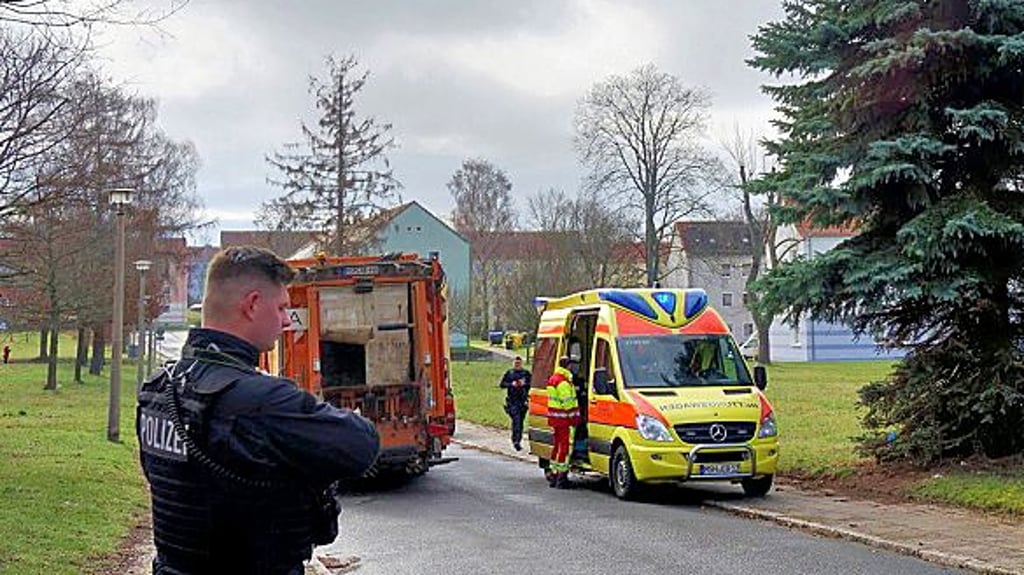 Die Unfallstelle in der Ernst-Putz-Straße in Sangerhausen.