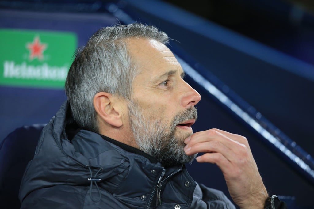 Leipzigs Trainer Marco Rose vor dem Spiel.