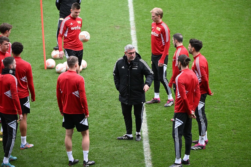 Training von Union Berlin im Lottopark Anderlecht.