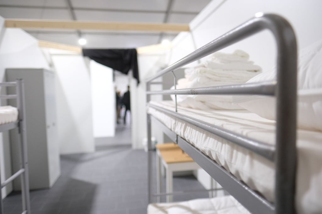 Blick in eine Flüchtlingsunterkunft in Leipzig.