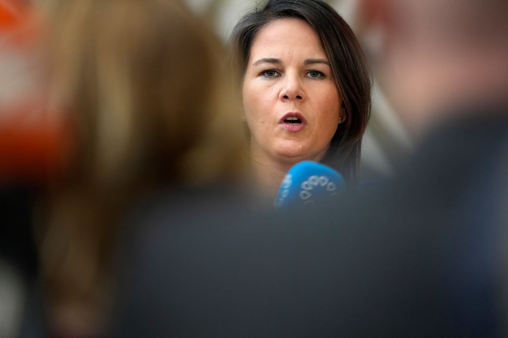 Annalena Baerbock beim Treffen der EU-Außenministerinnen und -minister in Brüssel.