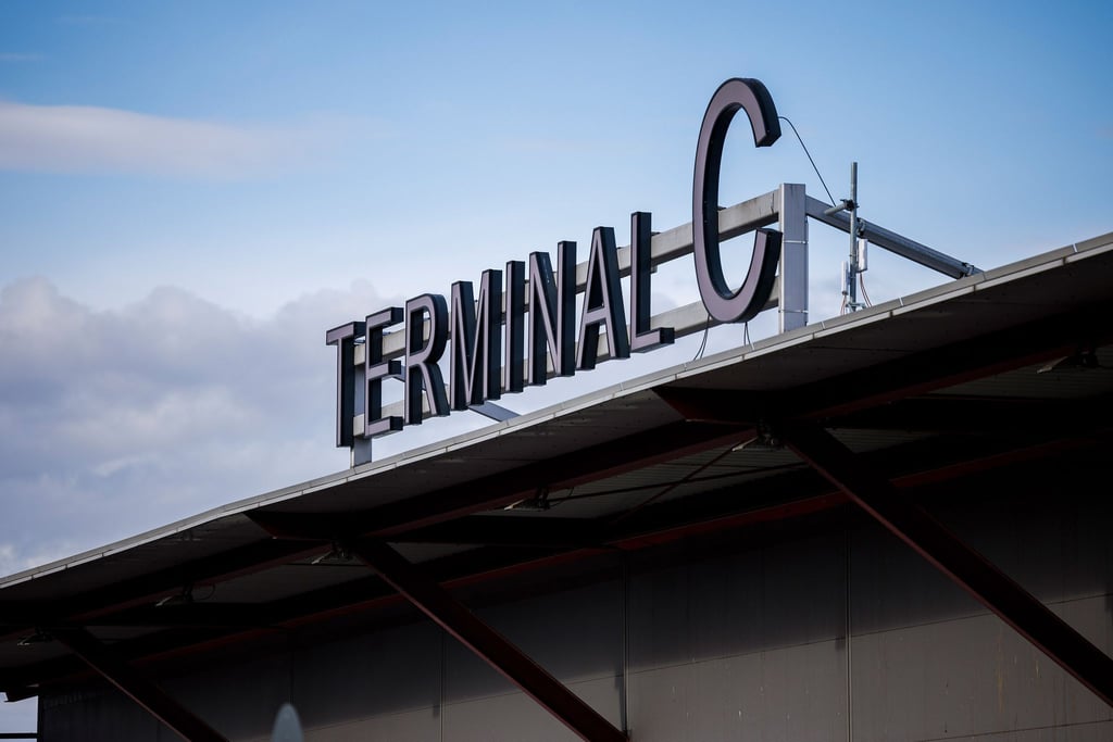 Terminal C des Ukraine-Ankunftszentrums Tegel, im ehemaligen Flughafen Tegel.