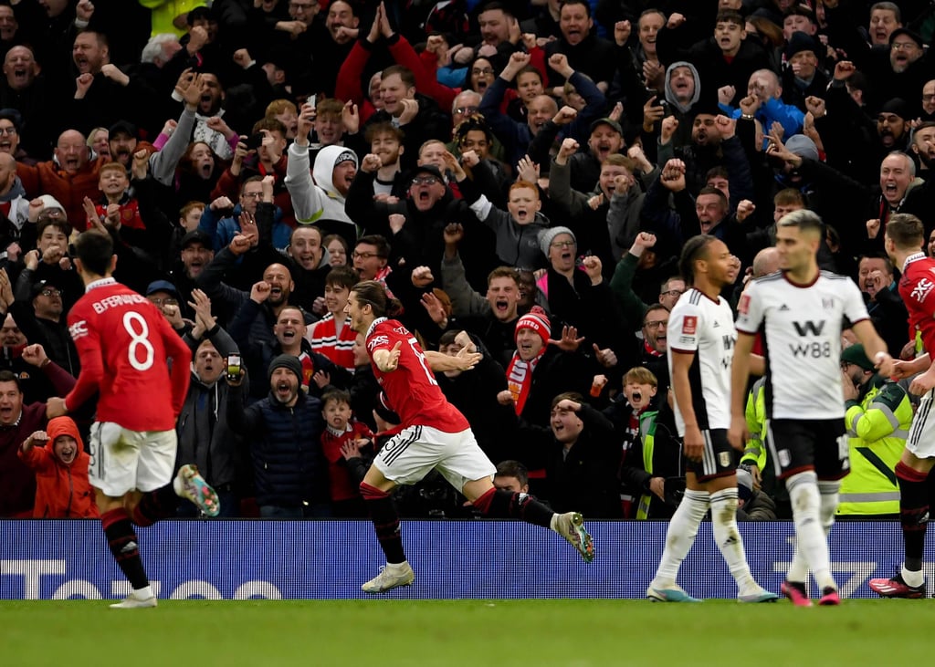 Marcel Sabitzer bejubelt sein Tor gegen Fulham.