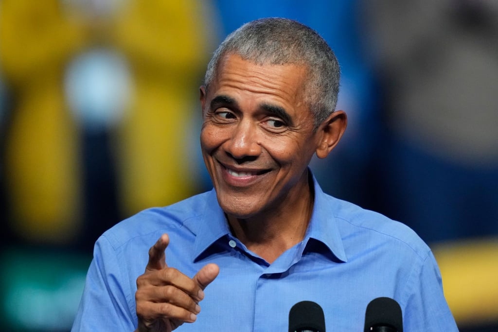 Der ehemalige US-Präsident Barack Obama spricht bei einer Wahlkampfveranstaltung.