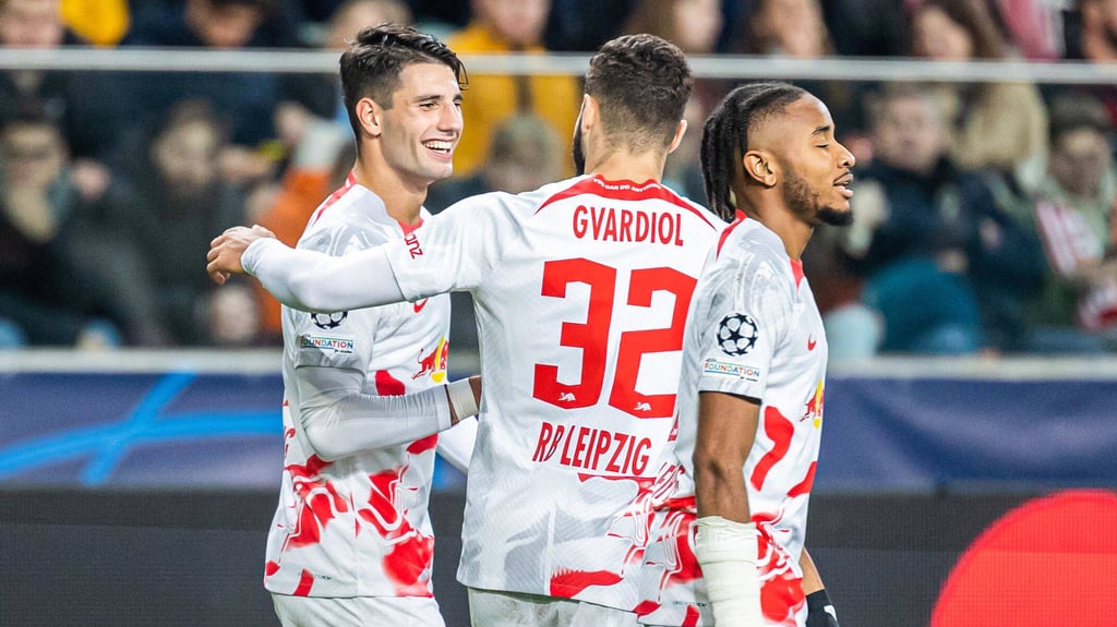 Drei der wertvollsten RB-Spieler: Dominik Szoboszlai (l.), Josko Gvardiol und Christopher Nkunku (r.).