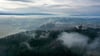 Nebel liegt über dem Wald bei Obereisenbach im Allgäu. Böden und Pflanzen speichern CO2 - es ist natürlicher Klimaschutz.