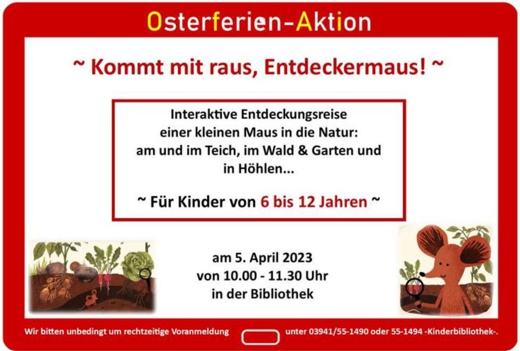 In der Stadtbibliothek in Halberstadt können Kinder in den Osterferien am 5. April 2023 viel entdecken.