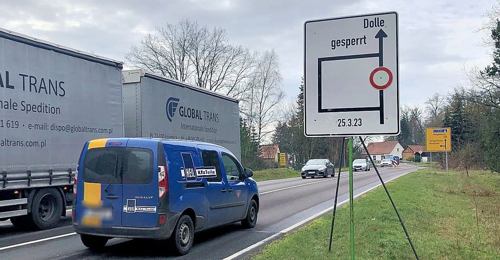 Der Ort Dolle (Landkreis Börde) an der B189 wird am 25. März für den Straßenverkehr gesperrt werden.