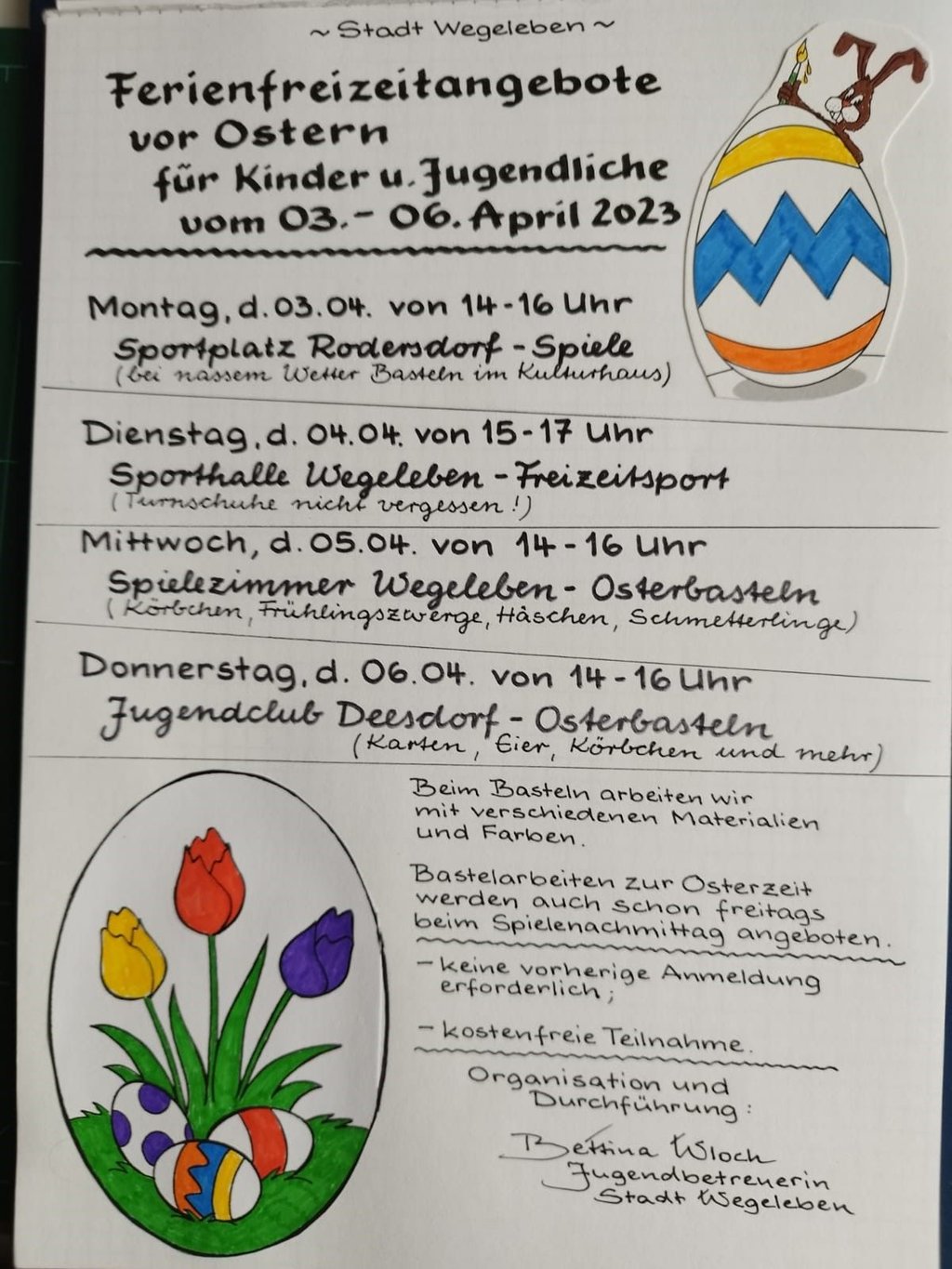 Auf ein buntes Osterprogramm können sich die Kinder in Wegeleben und Umgebung wieder freuen.