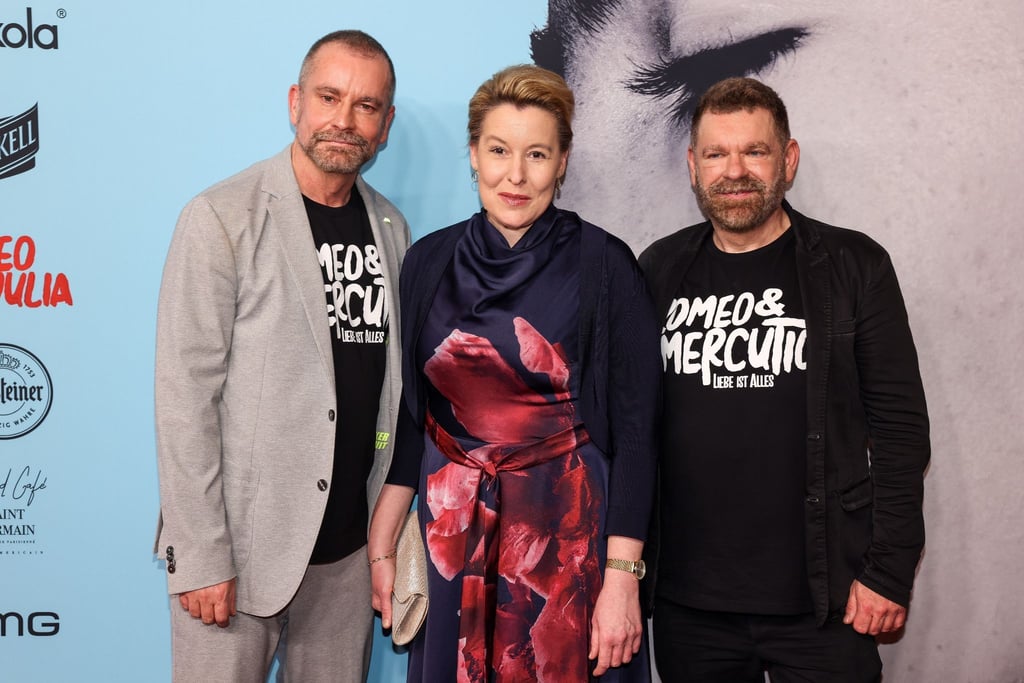 Ulf Leo Sommer (l-r), Franziska Giffey und Peter Plate bei der Premeire von „Romeo & Julia - Liebe ist Alles“ im Stage Theater des Westens.