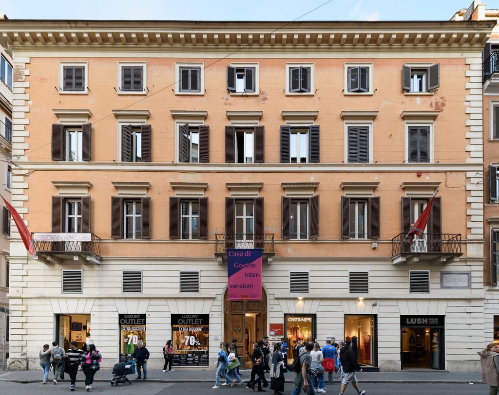 Das Goethe-Haus an der Via del Corso in Rom, wo Johann Wolfgang von Goethe von 1786 bis 1788 mit anderen Künstlern lebte.