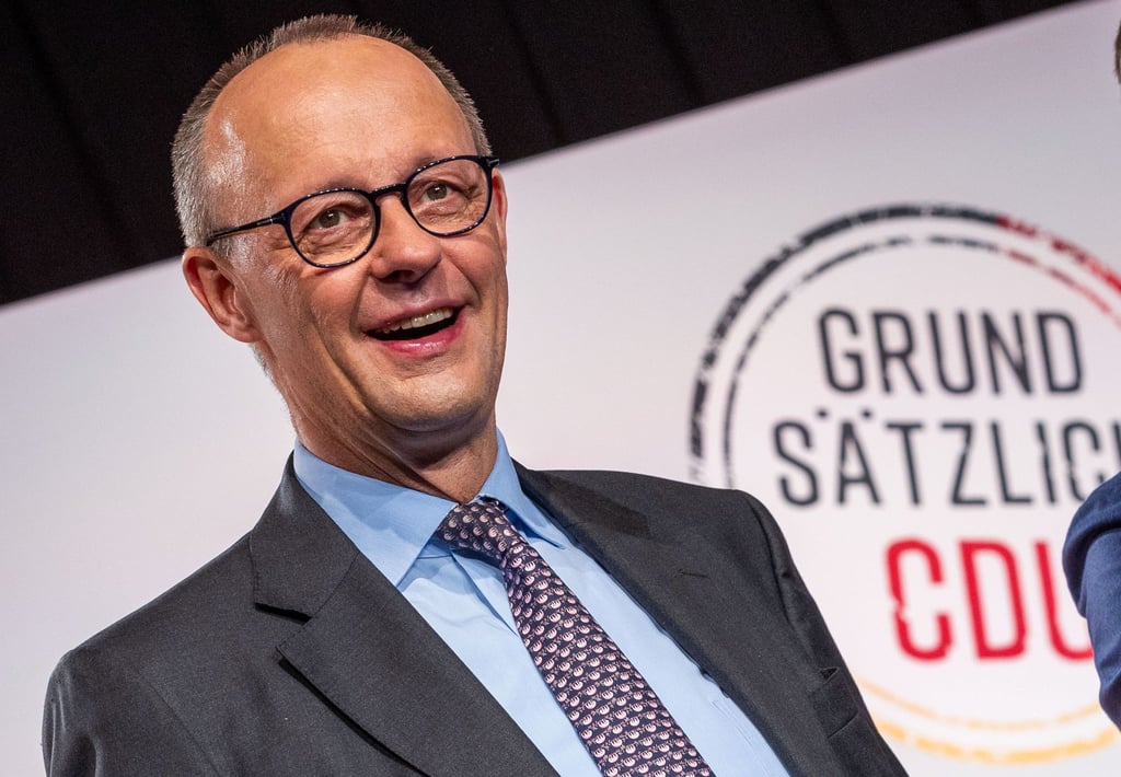 Friedrich Merz (CDU), Parteivorsitzender, nimmt an einer Regionalkonferenz zum neuen CDU-Grundsatzprogramm teil.