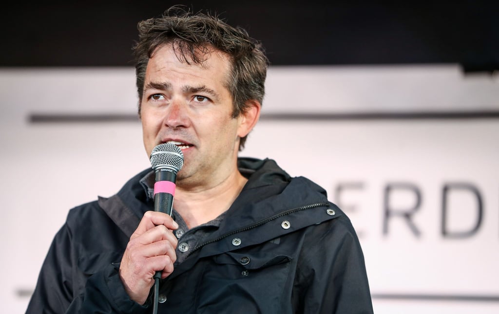 Michael Ballweg, Initiator von „Querdenken“, auf dem Cannstatter Wasen bei einer Protestkundgebung seiner Initiative im Mai 2020.
