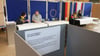 Blick in ein Wahllokal im Bildungs- und Kulturzentrum Peter Edel in Berlin-Weissensee.