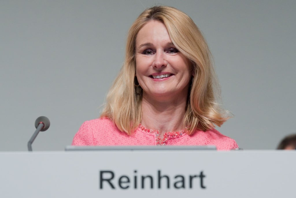 Ariane Reinhart, Personalvorstand von Continental, sitzt bei der Hauptversammlung der Continental AG im Hannover Congress Centrum.