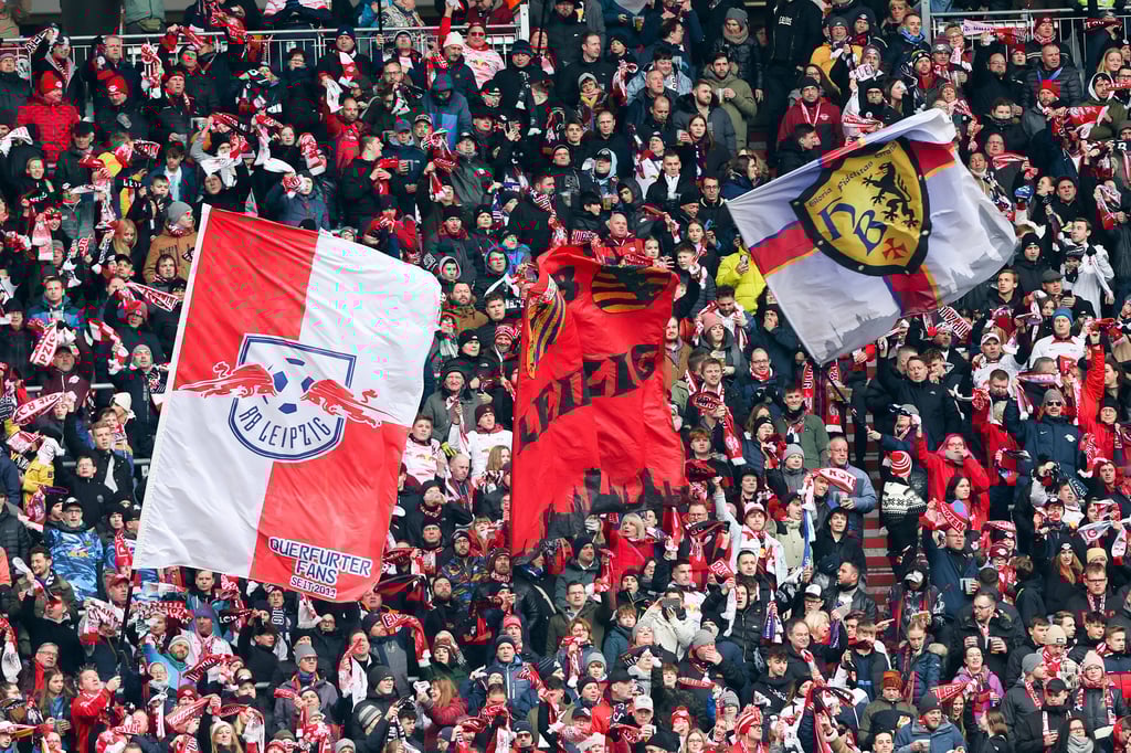 Der Fanblock von RB Leipzig.