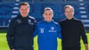 Magdeburgs Trainer Christian Titz mit Baris Atik und FCM-Sportchef Otmar Schork.&nbsp;