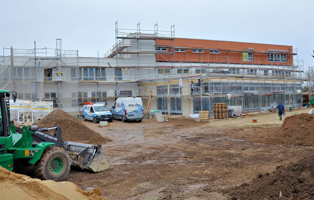 Der Neubau der Grundschule Altenweddingen nimmt langsam Gestalt an.