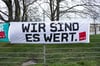 Klare Botschaft: Ein Streikbanner der Gewerkschaft Verdi 