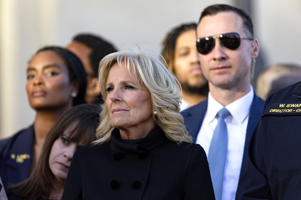 First Lady Jill Biden während einer Mahnwache für die Opfer des Amoklaufs an der Covenant School von Nashville.