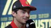 Charles Leclerc aus Monaco von Team Ferrari beantwortet in Melbourne die Fragen von Journalisten.