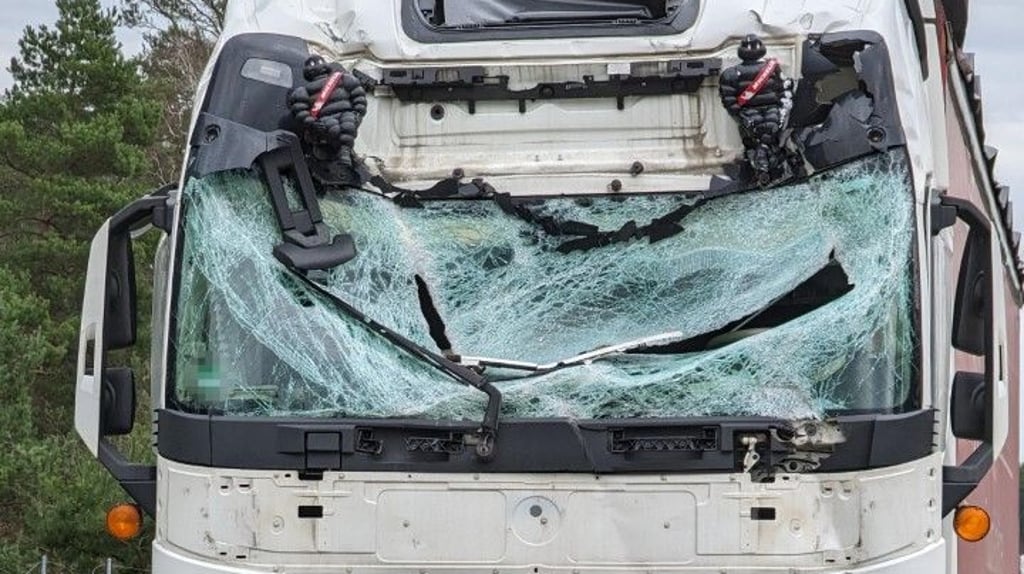 Die Frontpartie: Das Lkw-Führerhaus wurdel stark beschädigt.