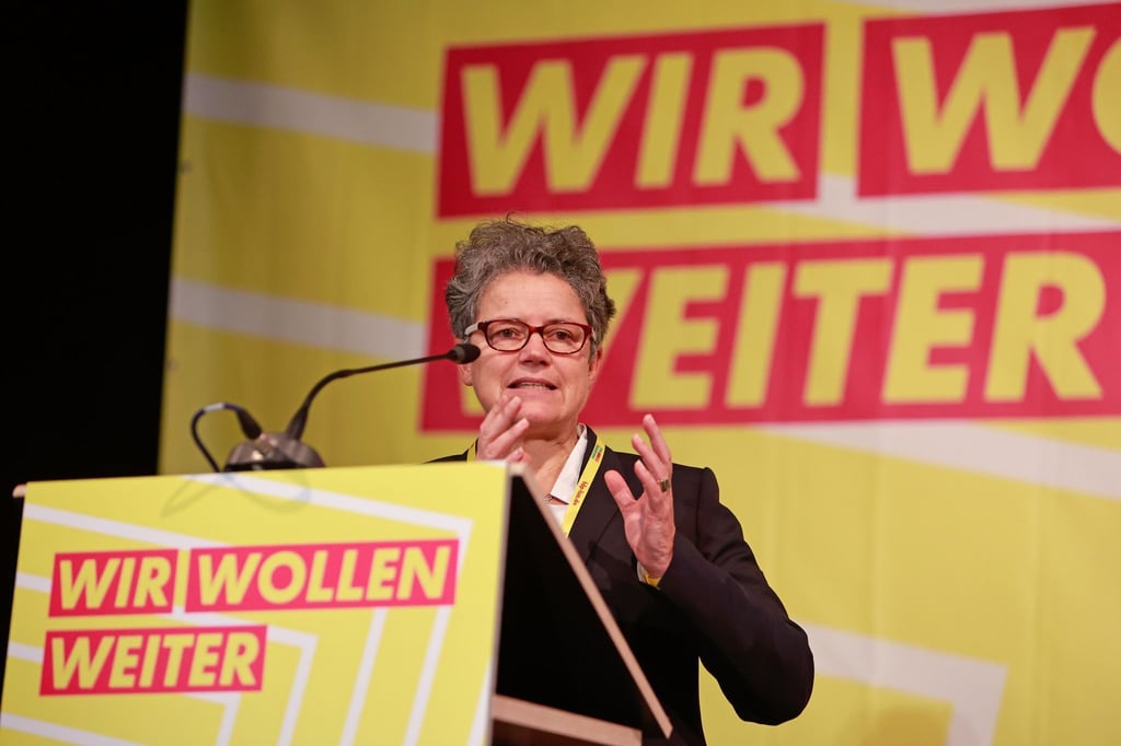 Lydia Hüskens, Sachsen-Anhalts Parteivorsitzende der FDP, spricht.